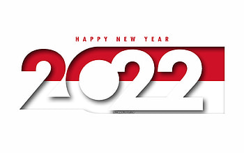 Happy New Year 2022 Monaco, white background, Monaco 2022, Monaco 2022 New Year, 2022 concepts, Monaco, Flag of Monaco HD wallpaper