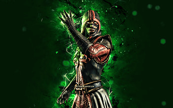 Ermac, , green neon lights, Mortal Kombat Mobile, fighting games, MK Mobile, creative, Mortal Kombat, Ermac Mortal Kombat HD wallpaper