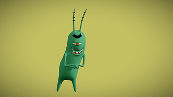 Plankton, SpongeBob SquarePants, Animation, 3D model HD wallpaper