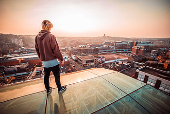 Rooftop, running HD wallpaper