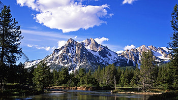 Nature, Water, Mountains, Clouds, Forest HD wallpaper
