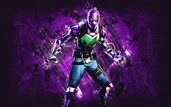 Fortnite Cape Off Prowler Skin, Fortnite, main characters, purple stone background, Cape Off Prowler, Fortnite skins, Cape Off Prowler Skin, Cape Off Prowler Fortnite, Fortnite characters HD wallpaper