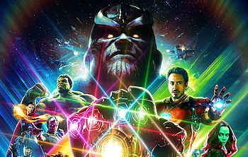 Avengers: infinity war, artwork, 2018 movie, hulk, iron man, thanos HD wallpaper
