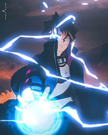 Boruto, electric blue, art, boruto , anime HD phone wallpaper