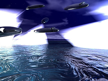 Alpha Invasion, blue, beginning, fractals, floating, fractal, water HD wallpaper