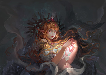 Fantasy girl, frumusete, fantasy, art, gorgeous, lyart, girl, luminos, elf, superb, ly HD wallpaper