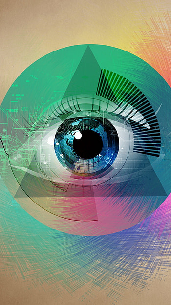 This abstract eye drawing geometric shapes will Exactly Fit the Screen sized Mobiles HD phone wallpaper