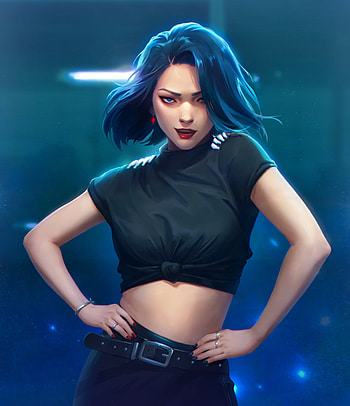 Ryujin Anime, Blue Hair, Kpop, ITZY, Fanart HD phone wallpaper