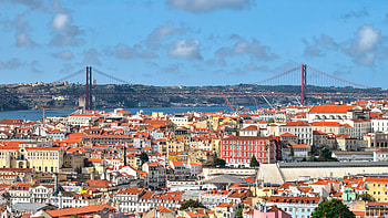 Lisbon Portugal Buildings Houses Bridge Travel HD wallpaper