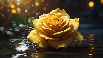 Yellow Rose, rose, yellow, flower, water drop, nature HD wallpaper