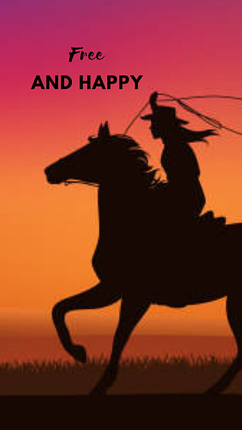cowgirl, horse, art HD phone wallpaper