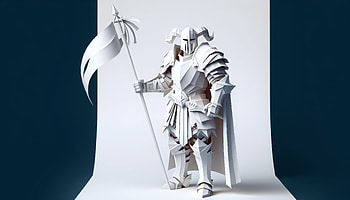 Epic White Knight Ultra, paper art, knight, figure, sculpture HD wallpaper