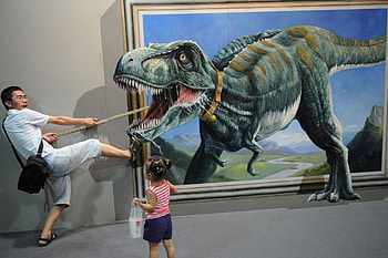 Wall Art, wall, funny, art, dino HD wallpaper