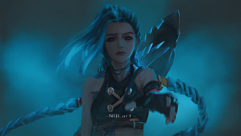 Long Braided Hair Jinx Arcane HD wallpaper