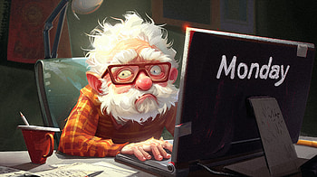 Monday Motivation Cartoon, monday, computer, cartoon HD wallpaper