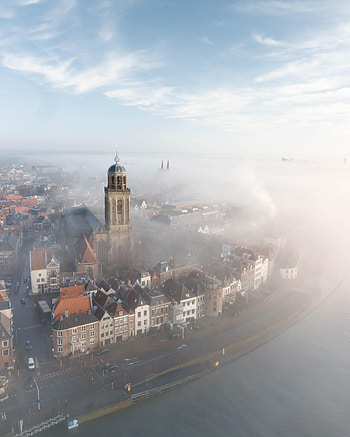 Cities, Architecture, City, Building, Fog, Tower HD phone wallpaper