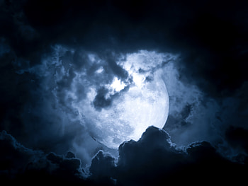 Universe, Night, Clouds, Moon, Glow, Moonlight HD wallpaper