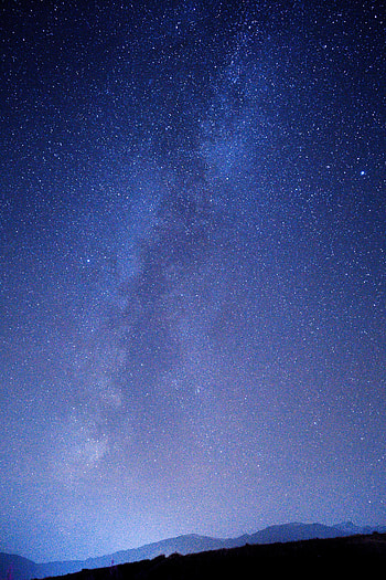 Mountains, Stars, Night, Dark, Starry Sky, Nebula HD phone wallpaper