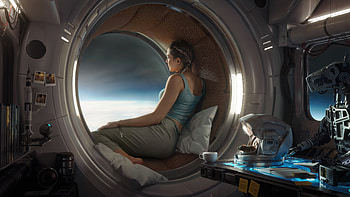 Embraced By The Universe, space, alone, artist, artwork, digital-art HD wallpaper