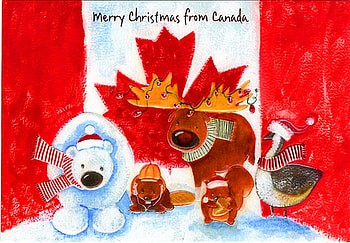 From Canada, beaver, merry christmas, polar bear, snow, goose, canada, flag HD wallpaper