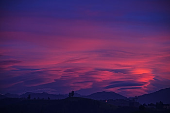 Nature, Sky, Mountains, Clouds, Violet, Purple HD wallpaper