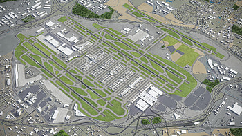 Hartsfield-Jackson Atlanta International Airport, 3D model, 3D City Models HD wallpaper