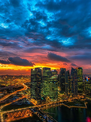 Singapore Travels, Panoramic view, Wide , Cityscape HD phone wallpaper