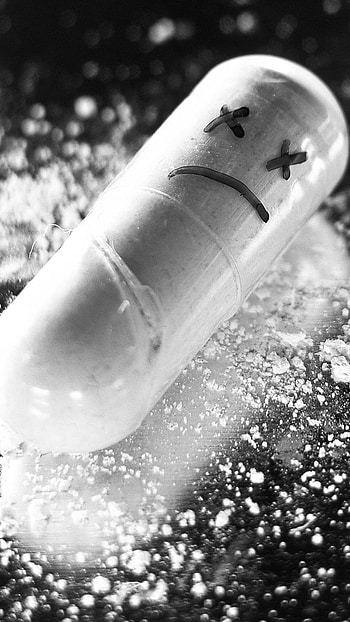 Sad Smile, Drugs, Black And White HD phone wallpaper