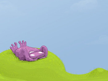 Purple Creature, mountains HD wallpaper