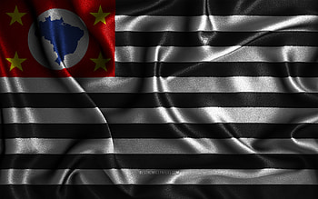 Sao Paulo flag, , silk wavy flags, brazilian states, Day of Sao Paulo, fabric flags, Flag of Sao Paulo, 3D art, Sao Paulo, South America, States of Brazil, Sao Paulo 3D flag, Brazil HD wallpaper