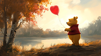 Winnie the Pooh with Heart Balloon, TV Show, Winnie the Pooh, cute HD wallpaper