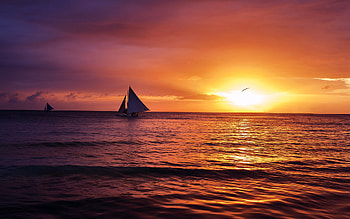 Landscape, Nature, Sunset, Sea HD wallpaper