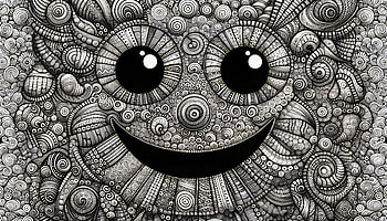 Happily Detailed Doodle Smile, smile, happy face, smiley face, Abstract, Black & White HD wallpaper