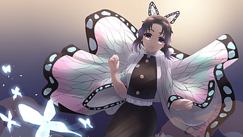 Demon Slayer Butterfly Girl Fly HD wallpaper