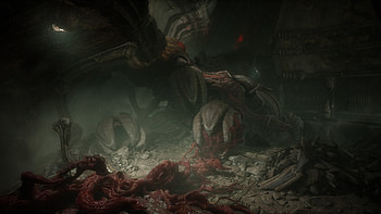 Scorn screenshot gallery, Gaming visuals, Creepy atmosphere, Mysterious journey HD wallpaper