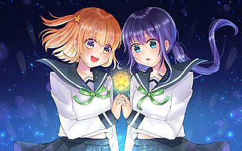 Ao Manaka, Mira Konohata, manga, Koisuru Asteroid, protagonists, Manaka Ao, Konohata Mira, Koisuru Asteroid characters HD wallpaper