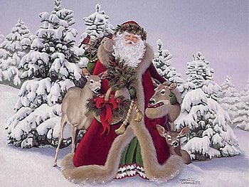 Santa Claus, winter, holidays, white, snow, christmas, red, new year HD wallpaper