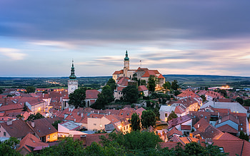 Mikulov Castle, evening, sunset, Mikulov, old castle, Mikulov panorama, Mikulov cityscape, Czech Republic HD wallpaper