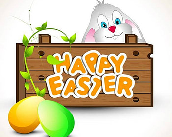 Happy Easter, bunny, cute, Easter, eggs HD wallpaper