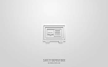 safety deposit box 3d icon, white background, 3d symbols, safety deposit box, business icons, 3d icons, safety deposit box sign, business 3d icons HD wallpaper