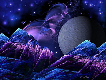The moon is rising, purple, rising, planets, moon, sky, stars HD wallpaper