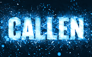 Happy Birtay Callen, , blue neon lights, Callen name, creative, Callen Happy Birtay, Callen Birtay, popular american male names, with Callen name, Callen HD wallpaper