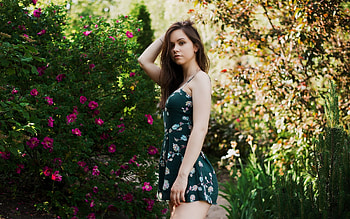 Outdoor, graphy, girl model, brunette HD wallpaper