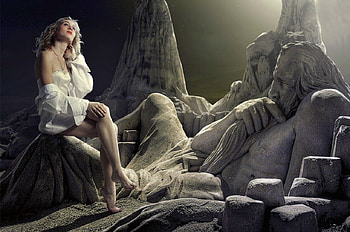 Neptun`s memories, god, neptun, dreams, colors, girl, beautiful, beauty, abstract, splendor, lovely HD wallpaper