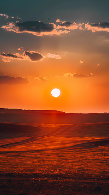Vibrant sun, horizon, sun, landscape HD phone wallpaper