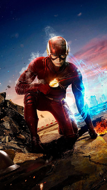 Grant Gustin, Flash , Heroic poster, Super speed alliance HD phone wallpaper