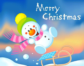 Merry Christmas, snowman, art, Christmas, snow HD wallpaper