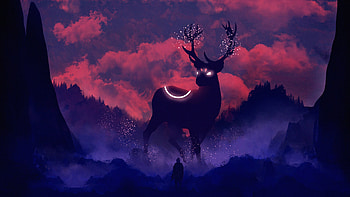 Reindeer Digital Art, reindeer, artist, artwork, digital-art, artstation HD wallpaper
