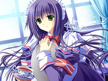 Thiya, anime girl, purple, anime, waitress, akira, try asking nostradamus HD wallpaper