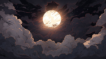 Sky with detail cloud and moon, moon HD wallpaper